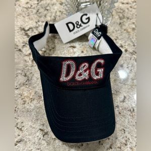 D & G DOLCE & GABANA BLACK VISOR NEW